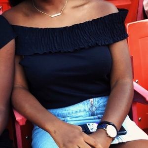Black off the shoulder Zara top
